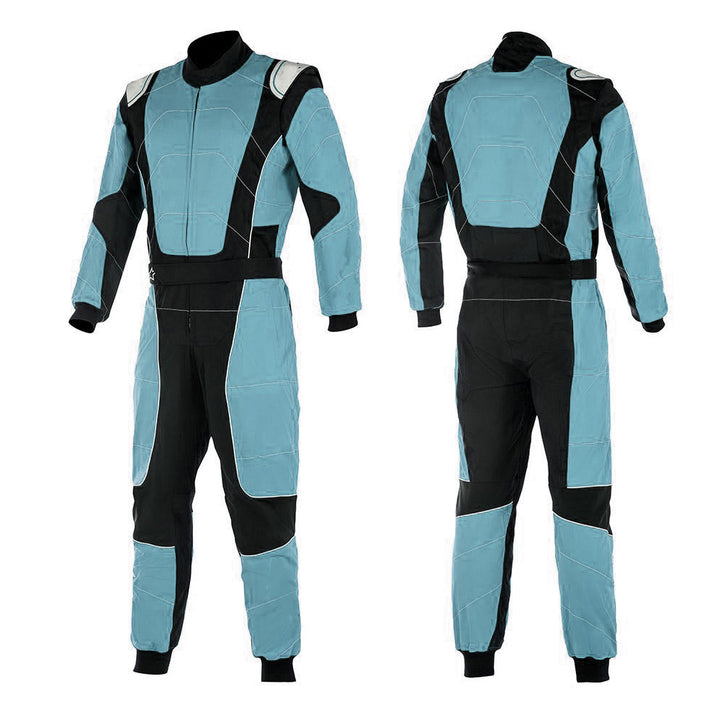 Black / Light Blue Race Suit For Go Kart SpeedX Gear