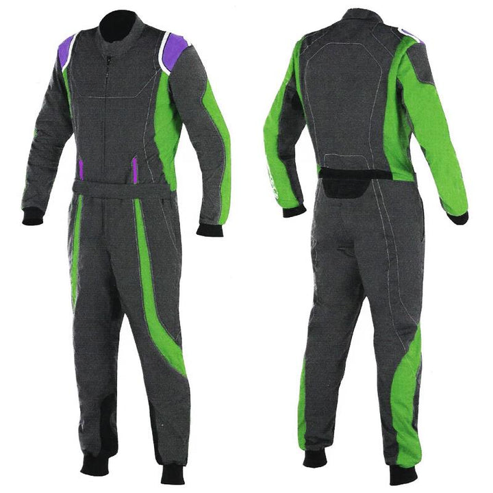 Black / Green Racing Suit For Go-Kart Race SpeedX Gear