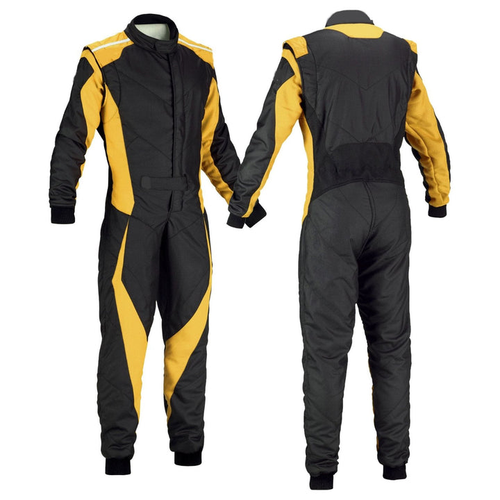 Go-Kart Racing Cordura One Piece suit - Black / Gold SpeedX Gear
