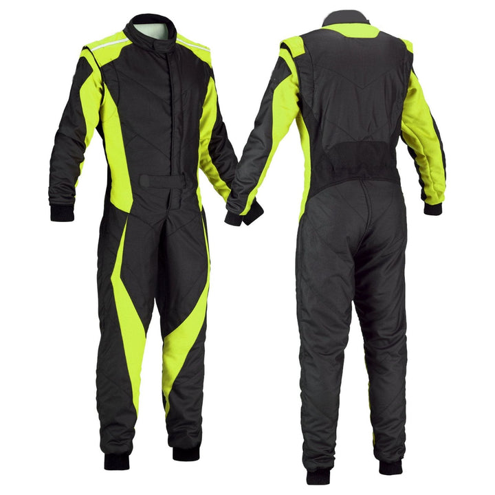 Go-Kart Race Cordura One Piece suit - Black / Green SpeedX Gear