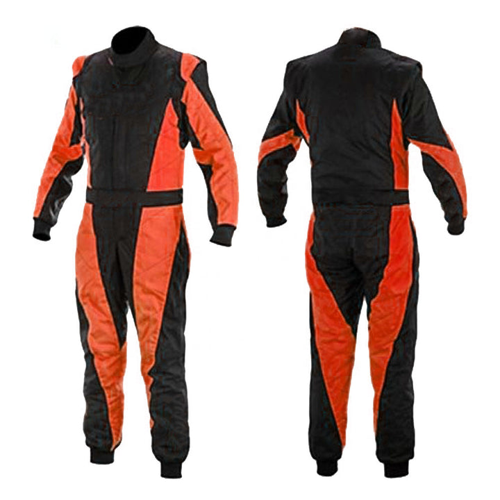 Black & Orange Racing Suit for Go Karting SpeedX Gear