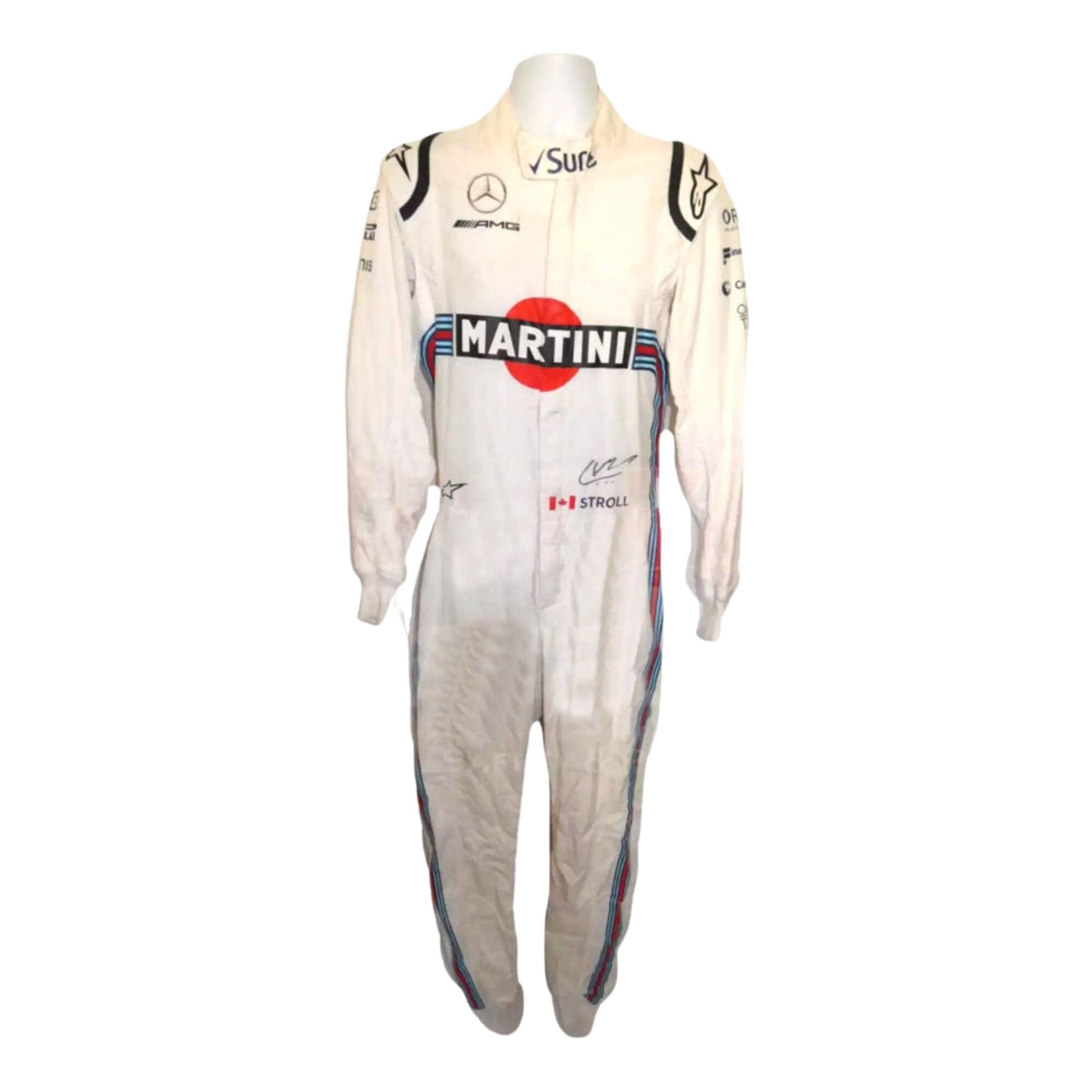 Lance Stroll 2018 F1 suit – front view with dynamic styling and professional finish, trending in racing memorabilia collections.