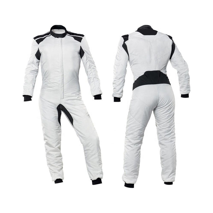 White Go-Kart Car Driver Racing Wear Costume SpeedX Gear