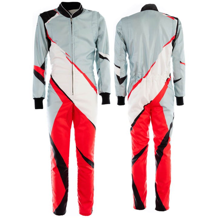 Go-Kart Car Racing Costume - White / Gray / Orange SpeedX Gear