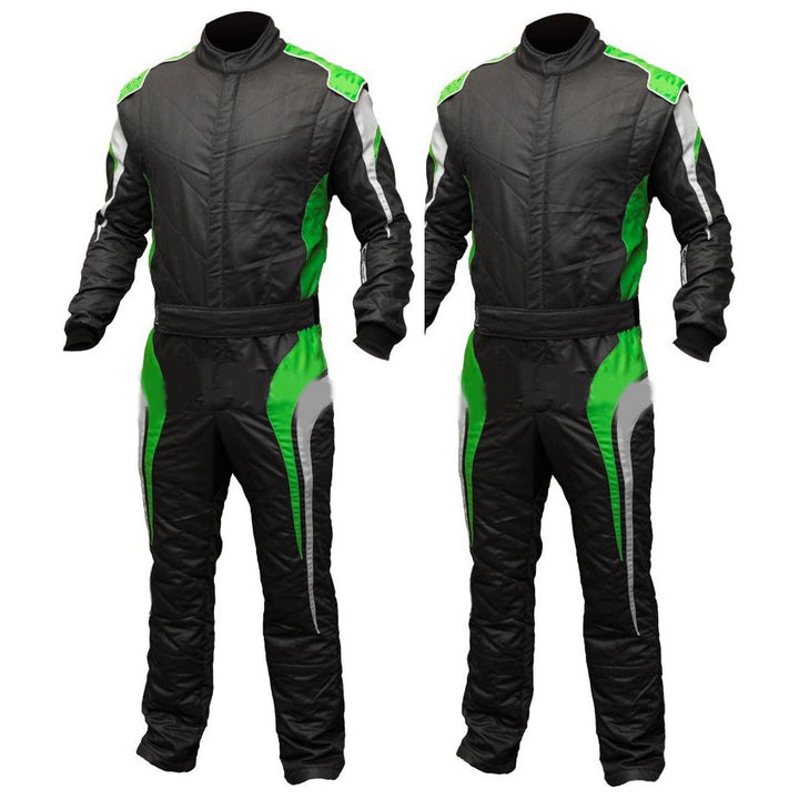 Go-Kart Driver Racing Costume - Black / Green SpeedX Gear