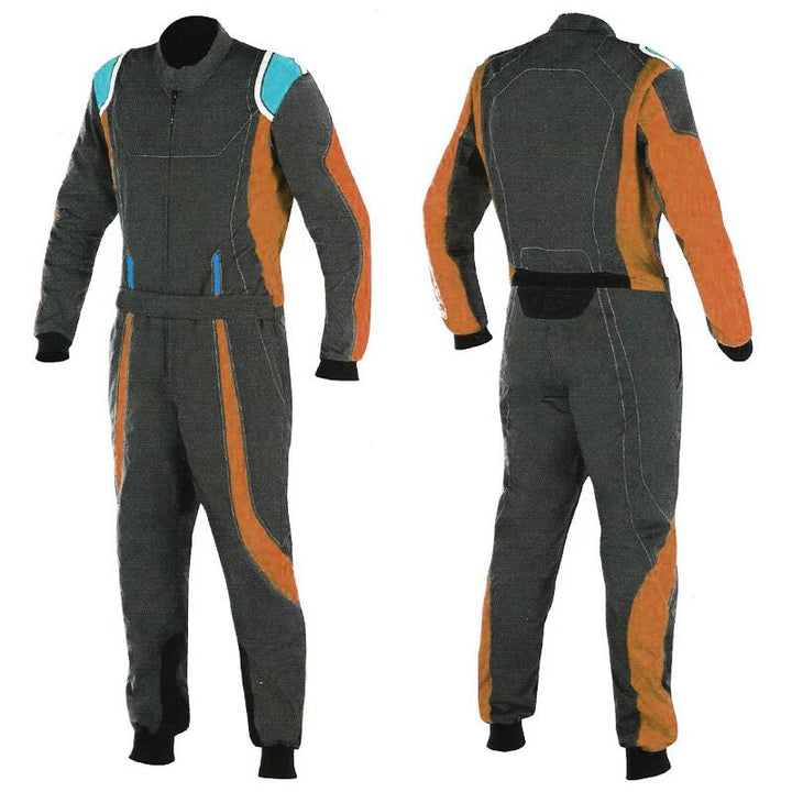 Black / Brown Racing Suit For Karting SpeedX Gear