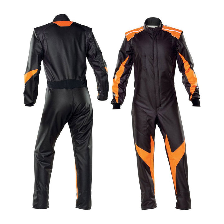 Plain Black/Orange Go Kart Racing Outfit SpeedX Gear