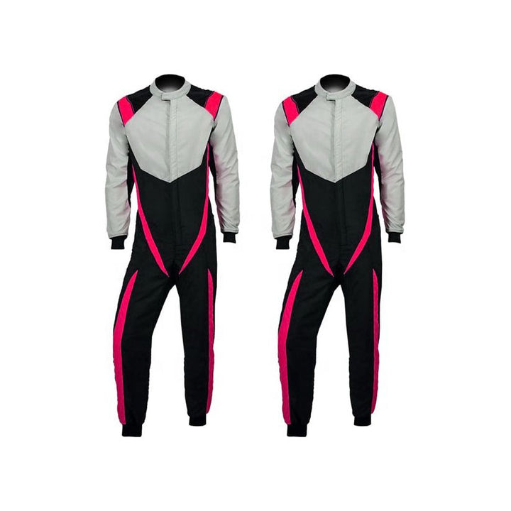 Black & Gray Racing Suit for Go Karting SpeedX Gear