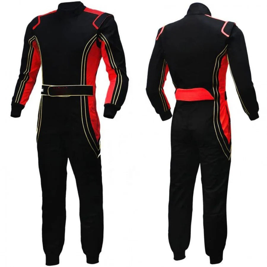 Black / Red Go-Kart Car Driver Racewear Costume SpeedX Gear