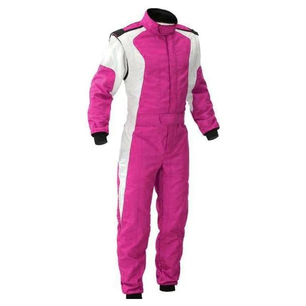 Pink and White Go-Kart Driver Racing Costume SpeedX Gear