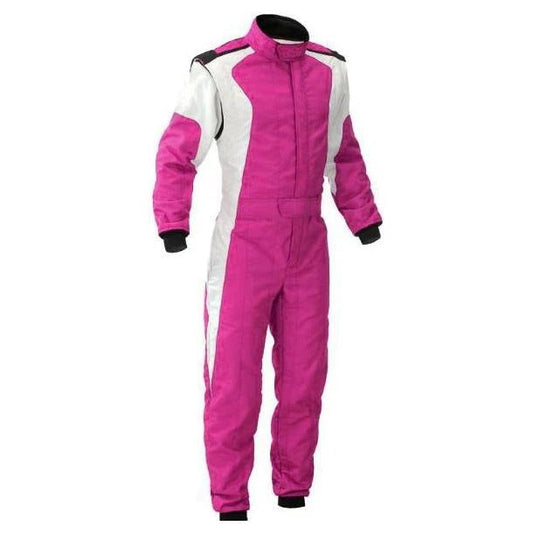 Pink and White Go-Kart Driver Racing Costume SpeedX Gear