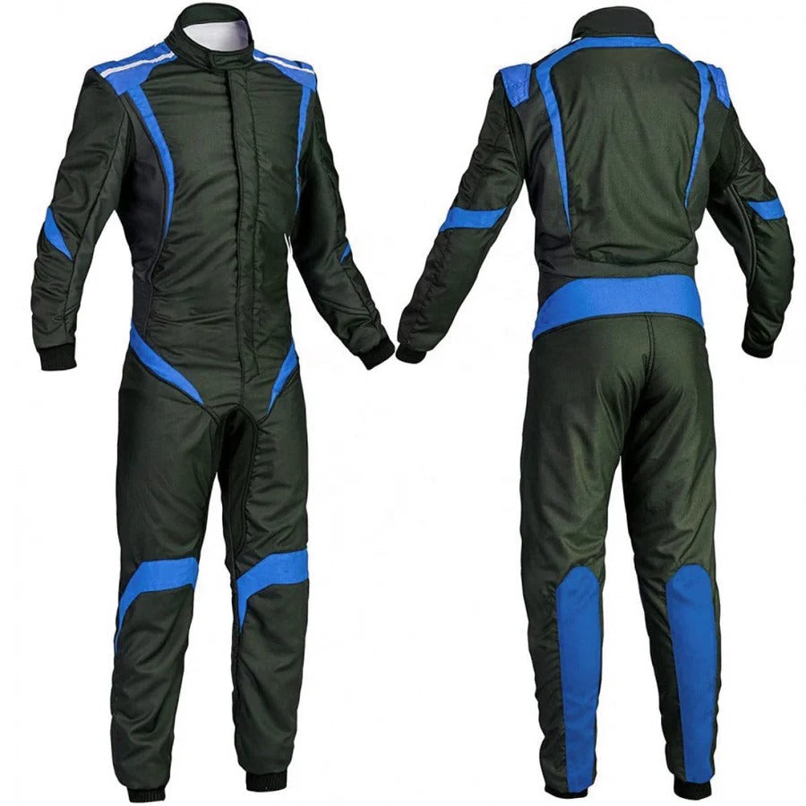 Custom Black & Blue Go Kart Racing Outfit SpeedX Gear