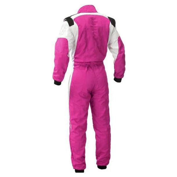 Pink and White Go-Kart Driver Racing Costume SpeedX Gear