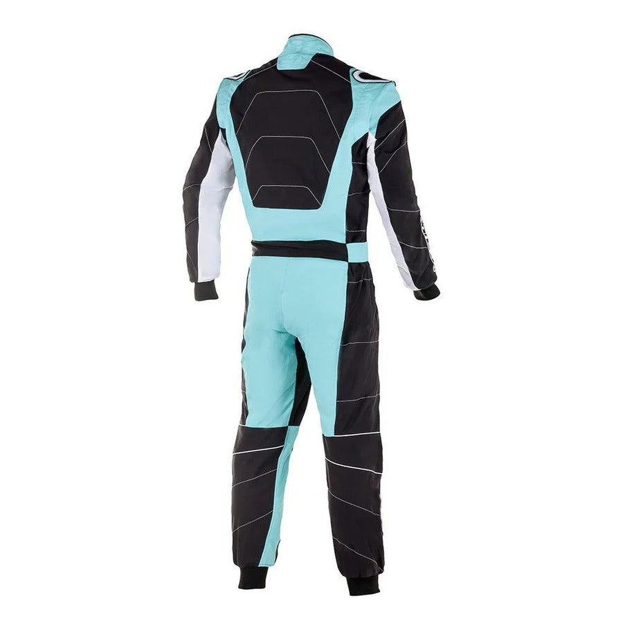Karting Race Driver Suit - Black / Light Blue SpeedX Gear
