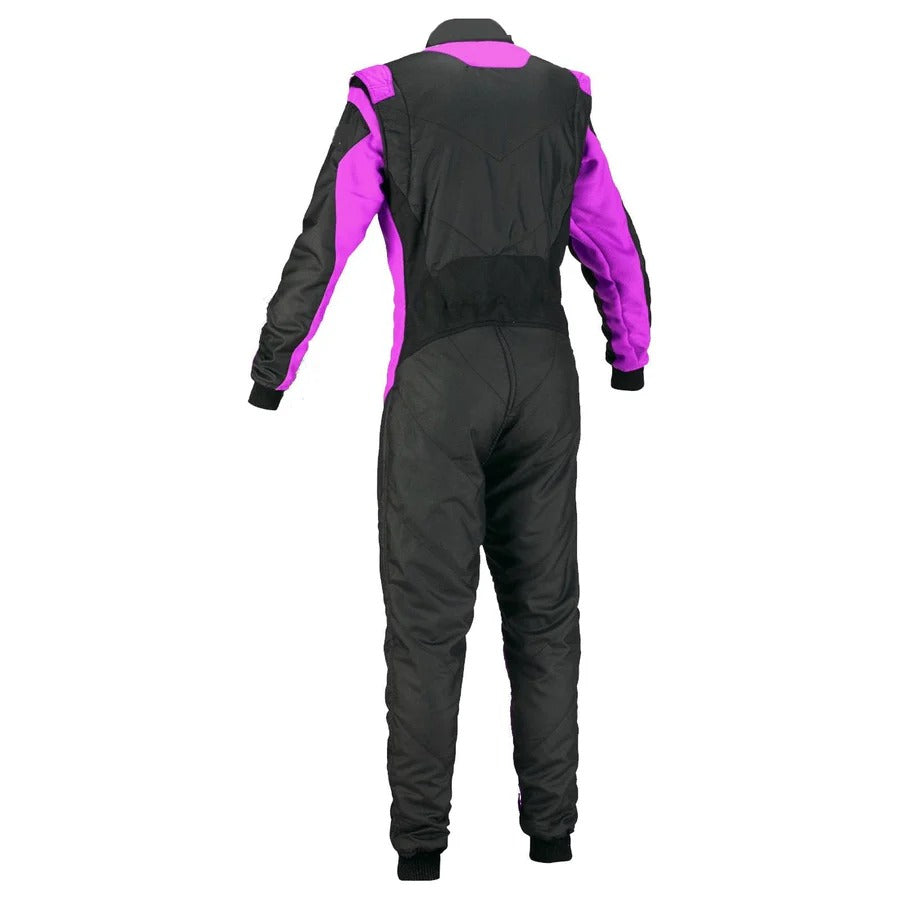 Custom Go Kart Racing Suit Black & Orchid SpeedX Gear