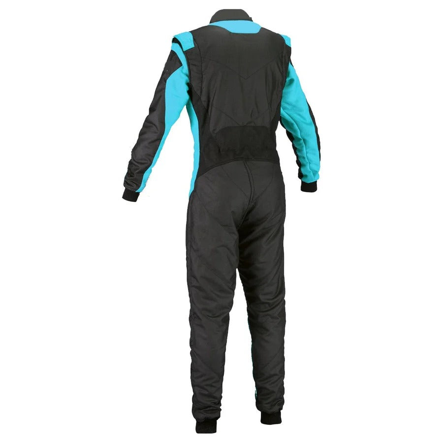 Custom Go Kart Racing Suit Black & Blue SpeedX Gear