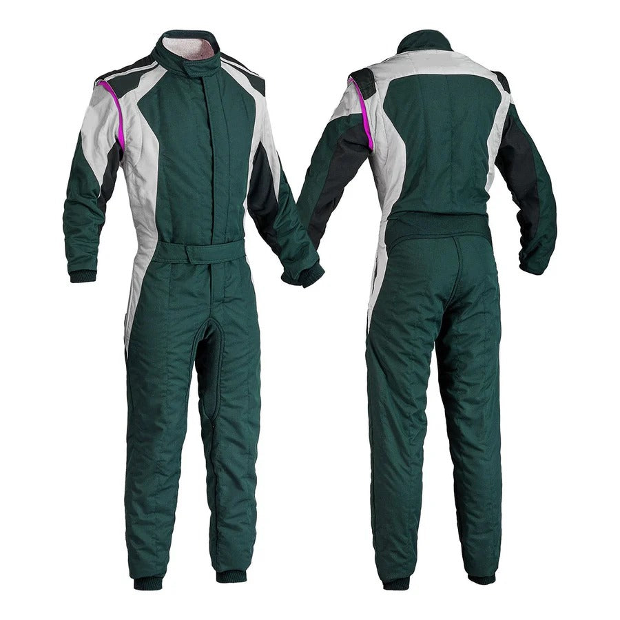 Go-Kart Car Race Costume - White / Green SpeedX Gear