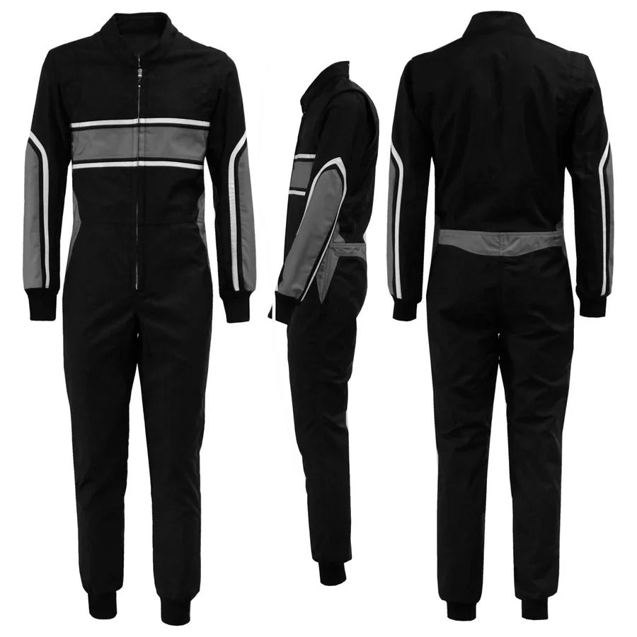 Black & Gray Go Kart Custom Suit SpeedX Gear