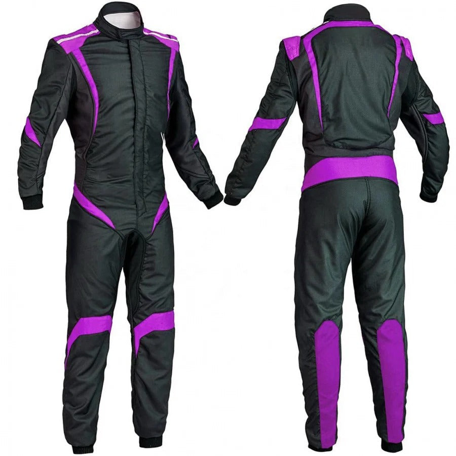 Custom Black & Purple Go Kart Racing Outfit SpeedX Gear