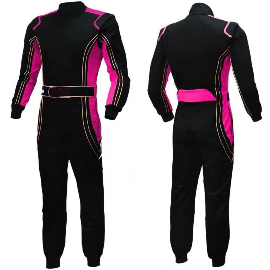 Black Kart Racing Men / Women Suit SpeedX Gear