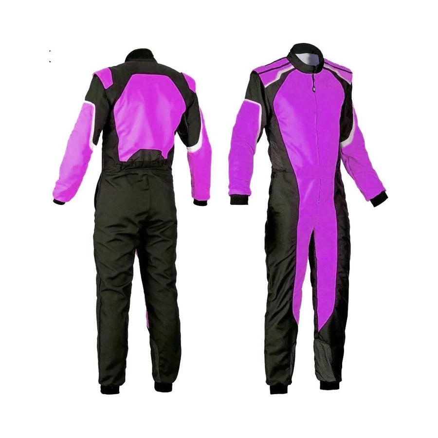 Black & Medium Orchid Go Kart Custom Suit SpeedX Gear
