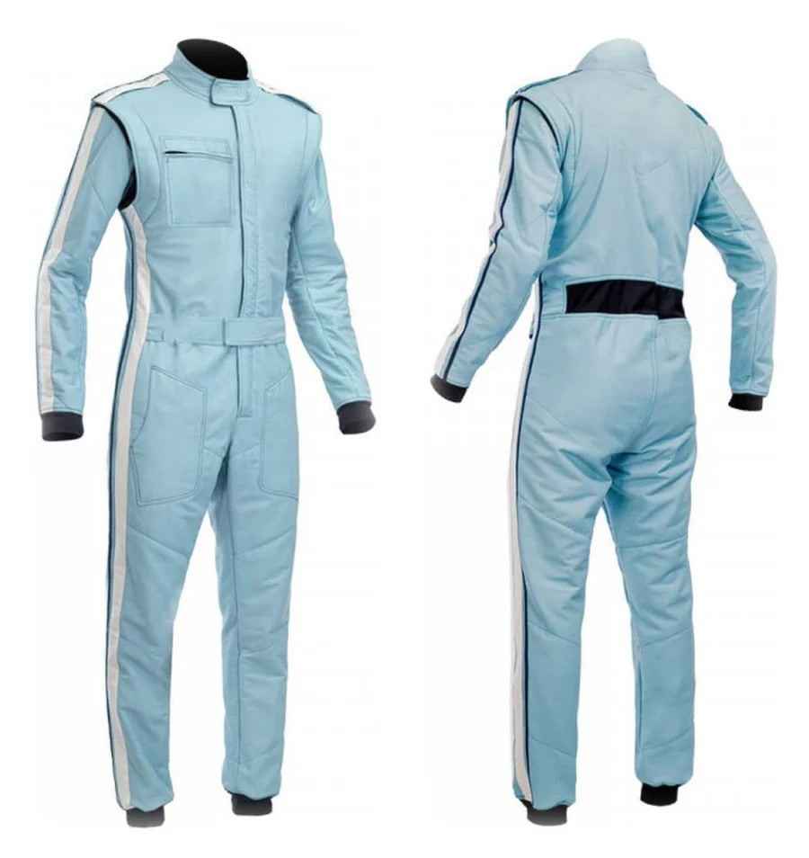 Light Blue Go-Kart Driver Racing Costume SpeedX Gear