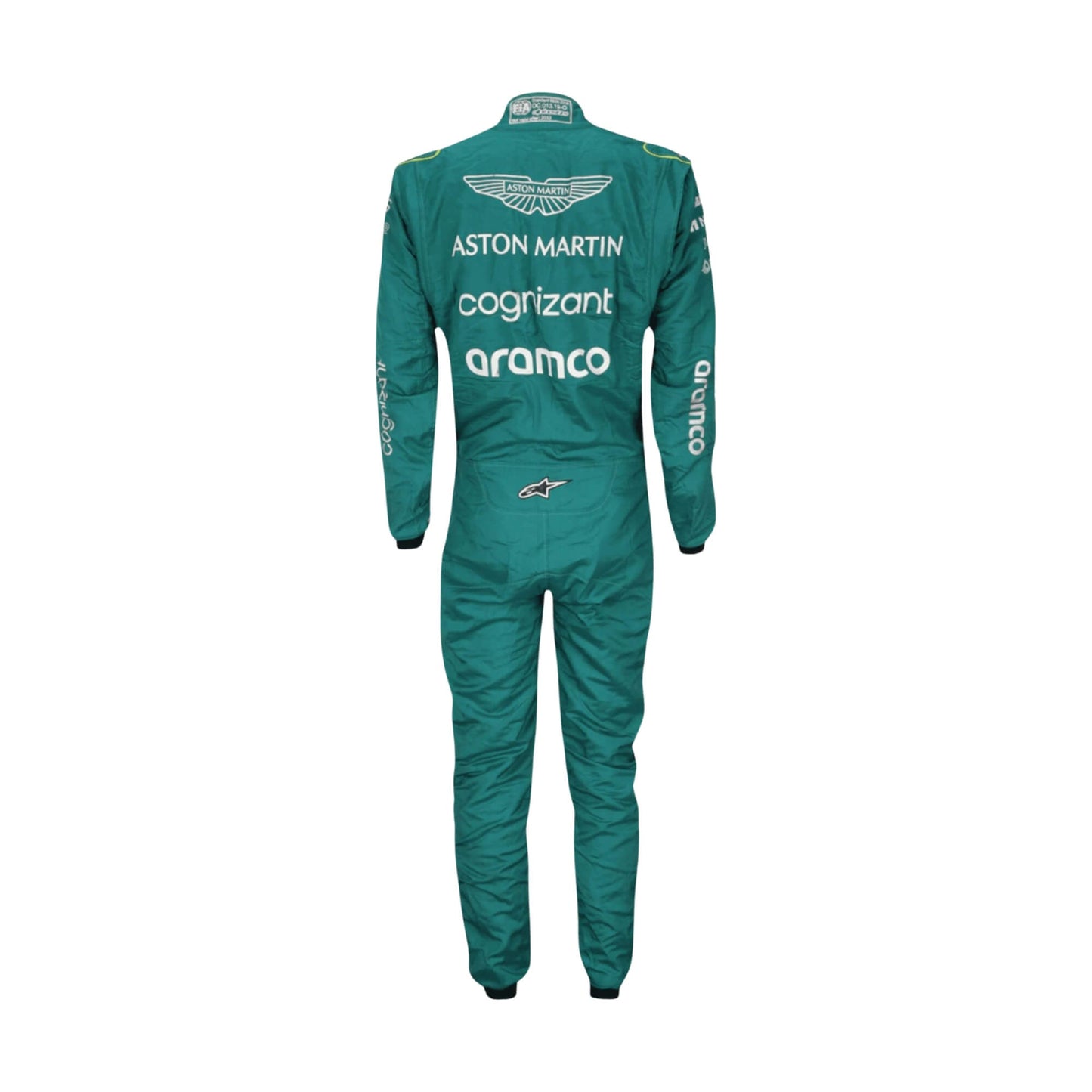 Lance Stroll 2022 Canadian GP F1 racing suit – back view of dark green suit with sharp race-fit styling.