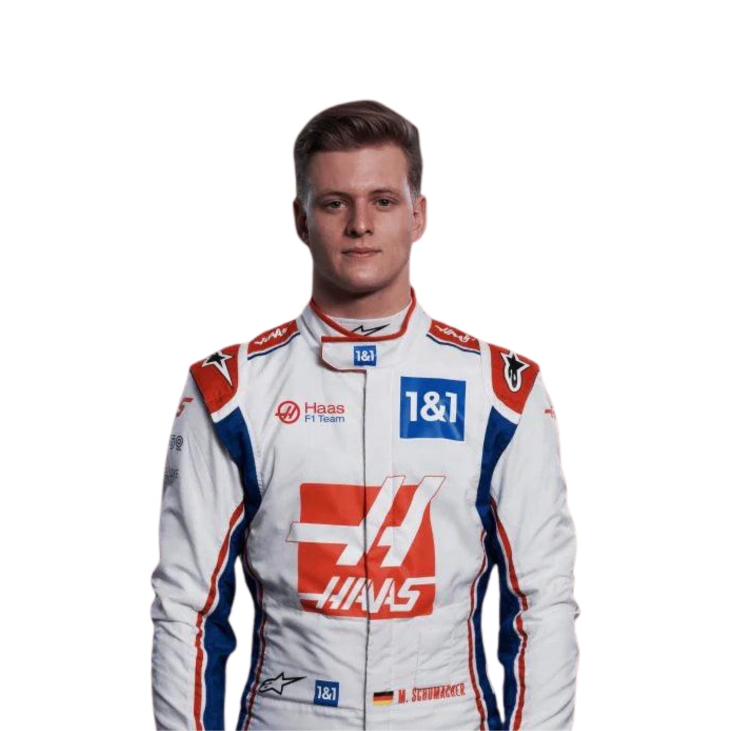 2022 Mick Schumacher F1 Racing Suit Shoulder Patch Close-up, Logo Embroidery, Strong Seam Work