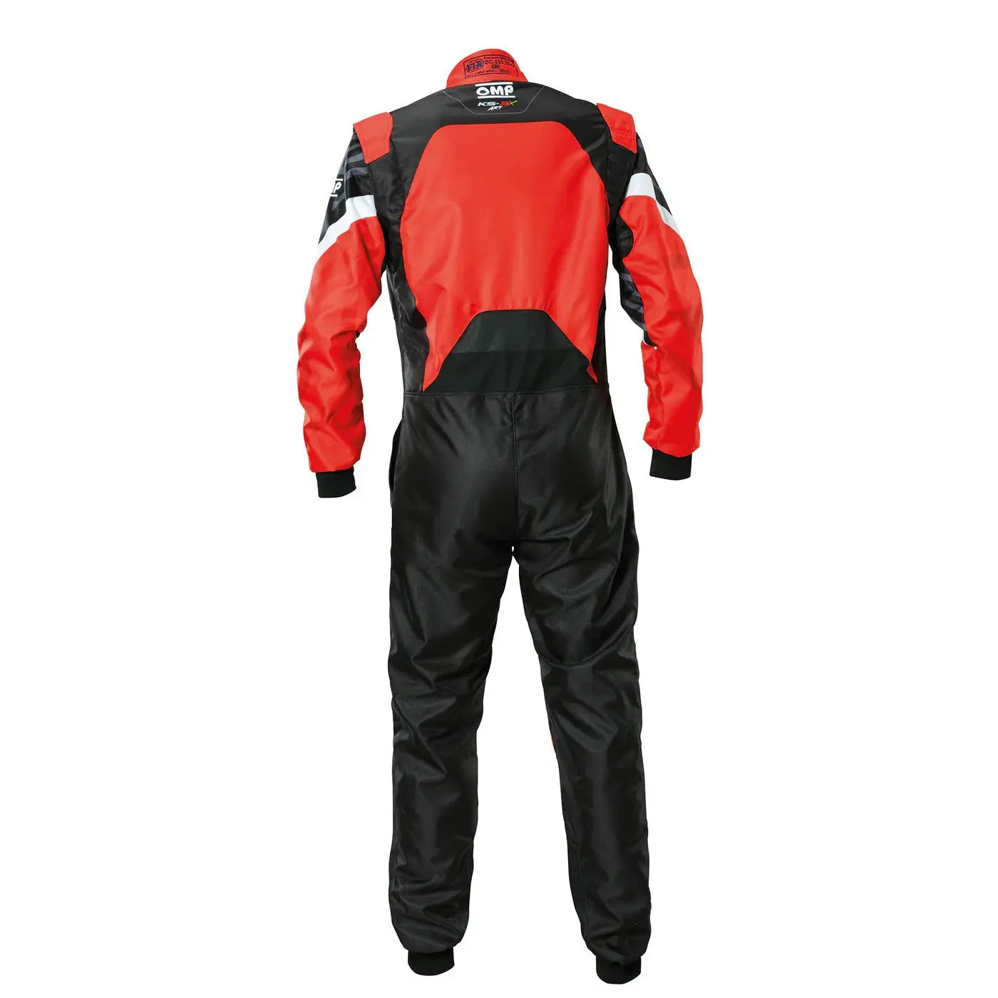 Full Back view of OMP Red Kart Suit KS-3X ART Style 1 Youth