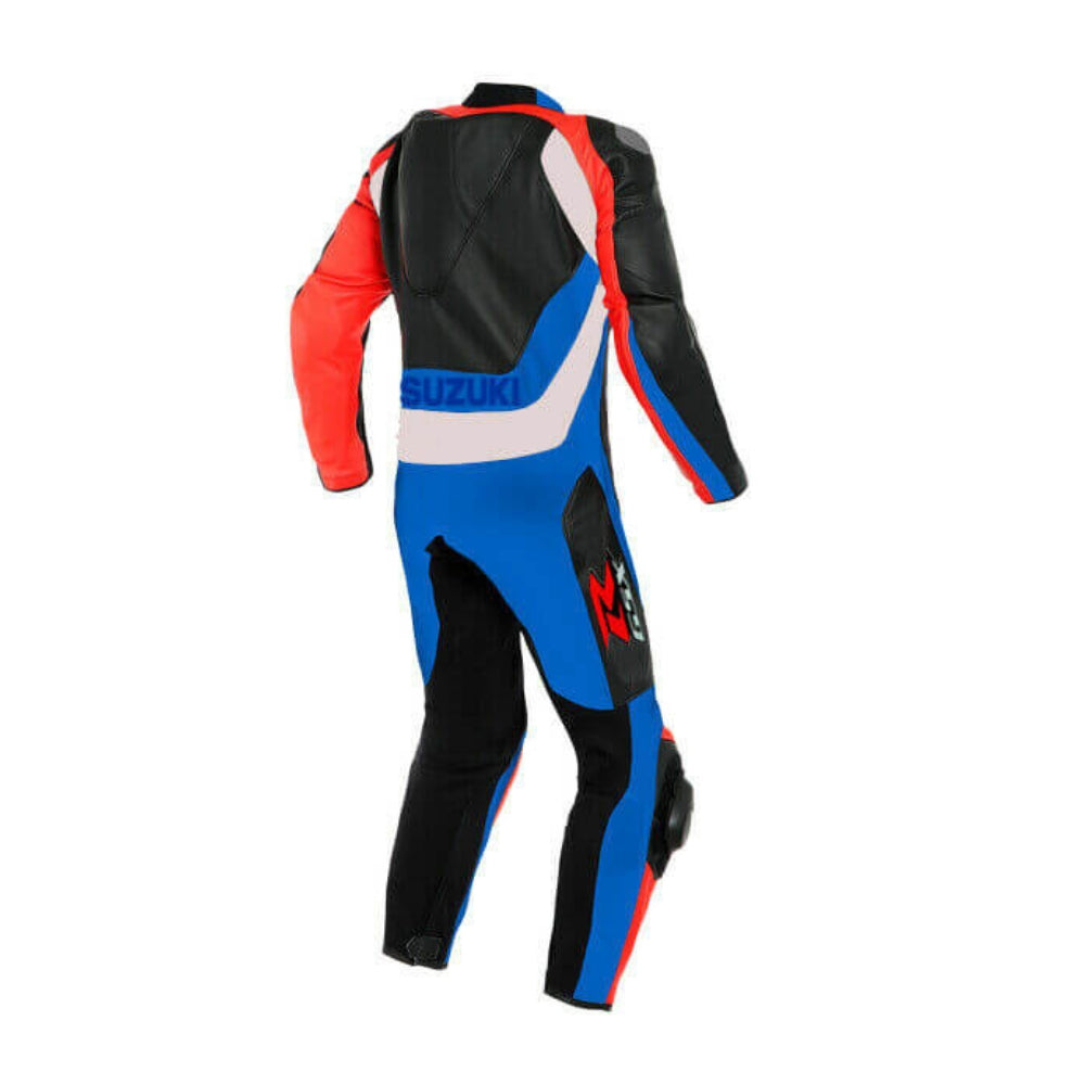 Suzuki GSXR Blue and Black Motorcycle Leather Racing Suit SpeedX Gear