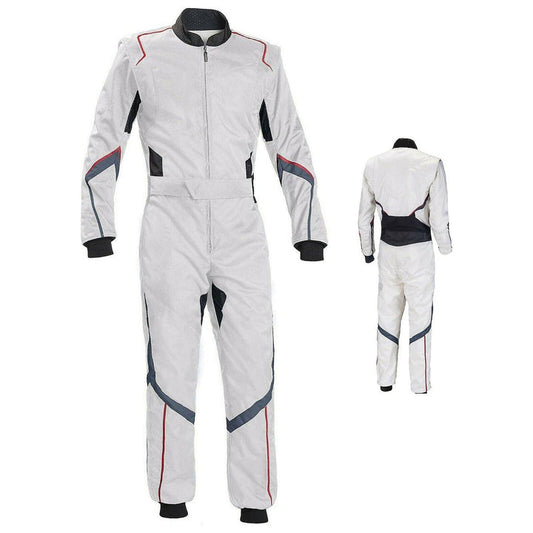 Plain White Go Kart Racing Outfit SpeedX Gear