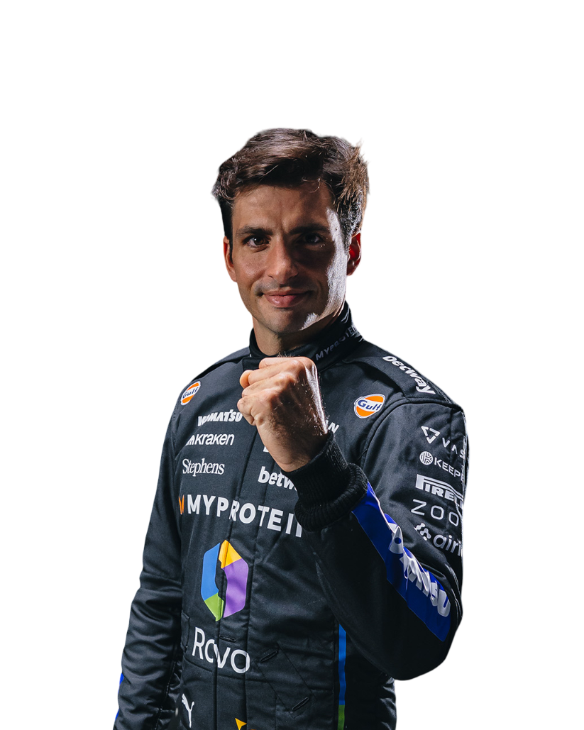 Side view of Carlos Sainz Jr's suits for the 2025 Las egas GP, highlighting its unique design elements  - Speedxgear