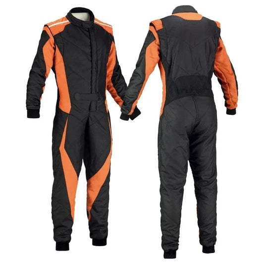 Black and Orange Go-Kart Driver Racing Suit SpeedX Gear
