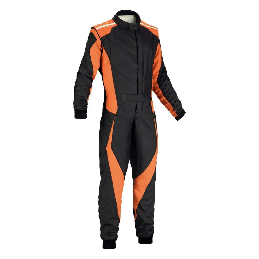 Black and Orange Go-Kart Driver Racing Suit SpeedX Gear