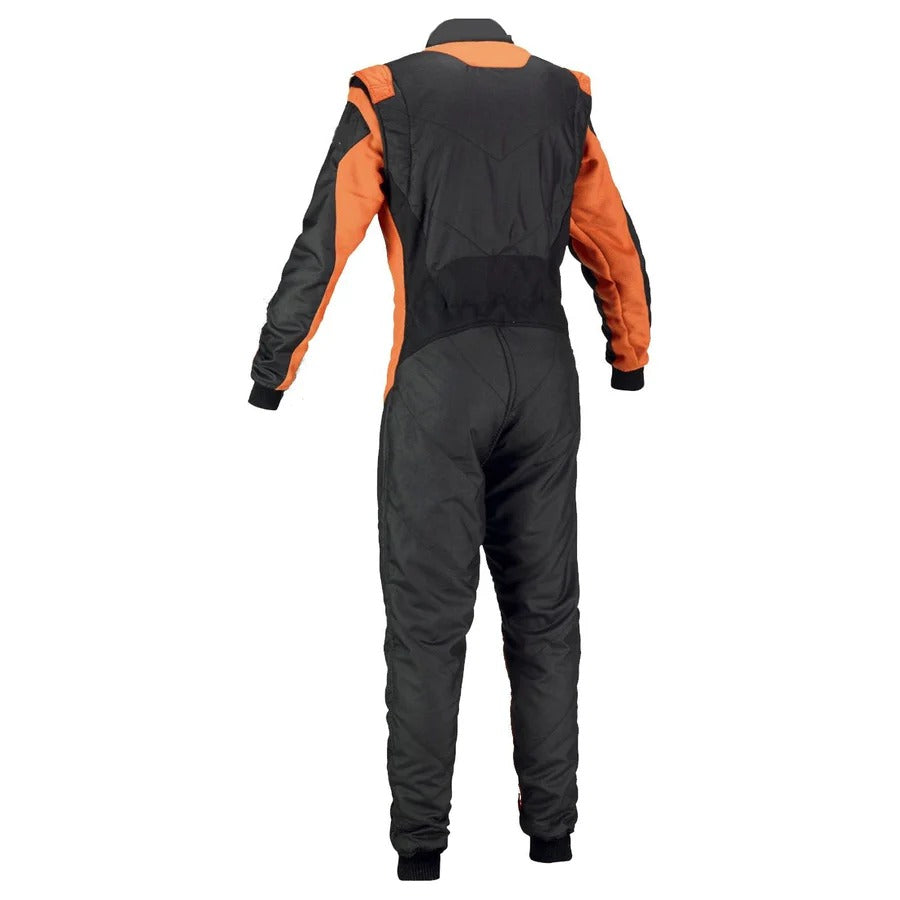 Black and Orange Go-Kart Driver Racing Suit SpeedX Gear