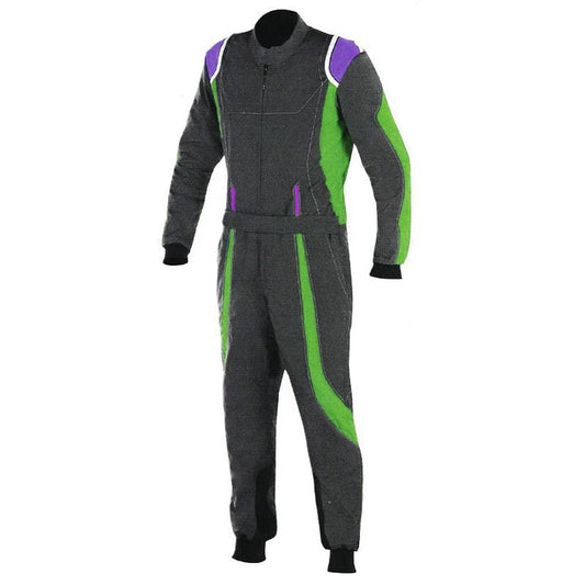 Black / Green Racing Suit For Go-Kart Race SpeedX Gear
