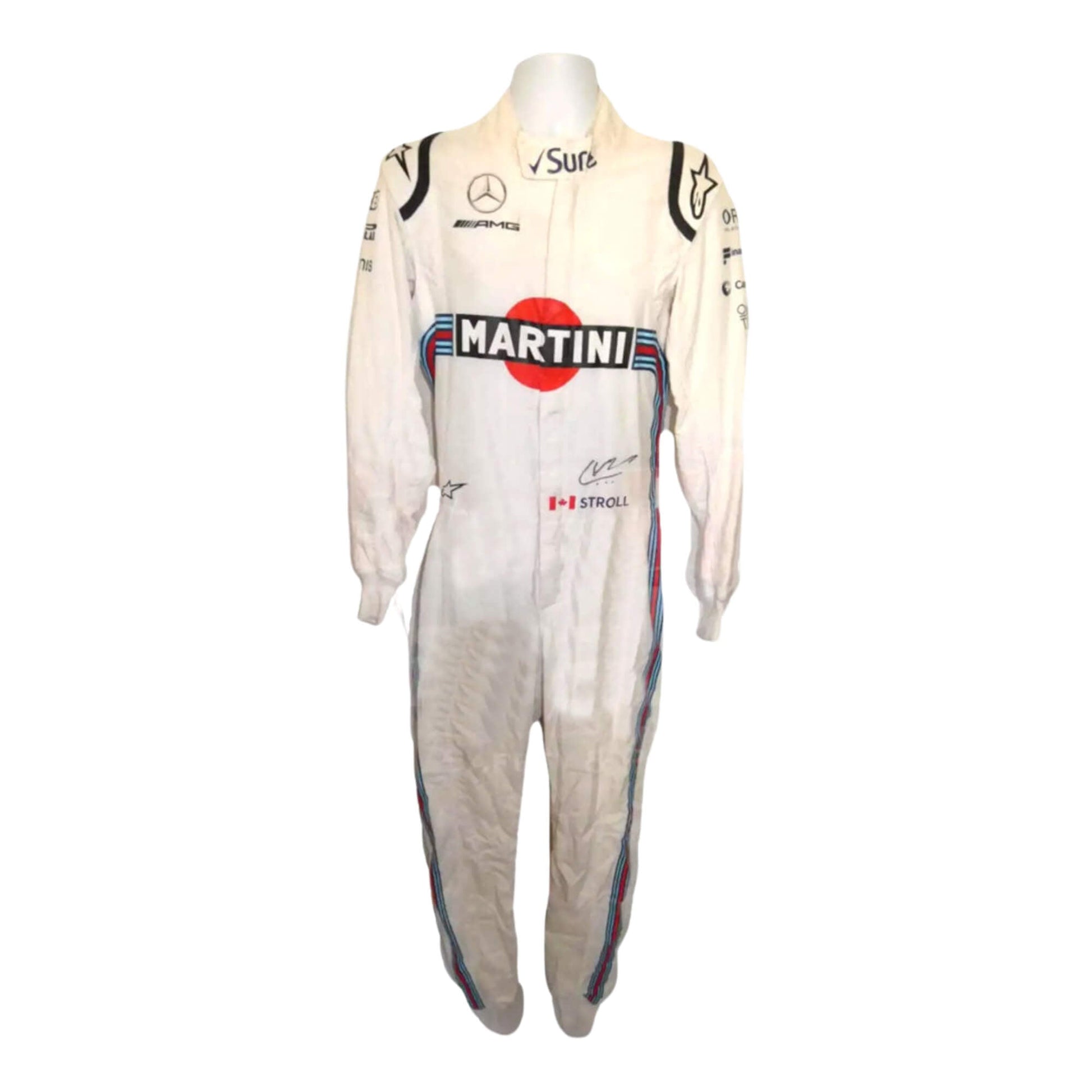 Lance Stroll 2018 F1 suit – front view with dynamic styling and professional finish, trending in racing memorabilia collections.