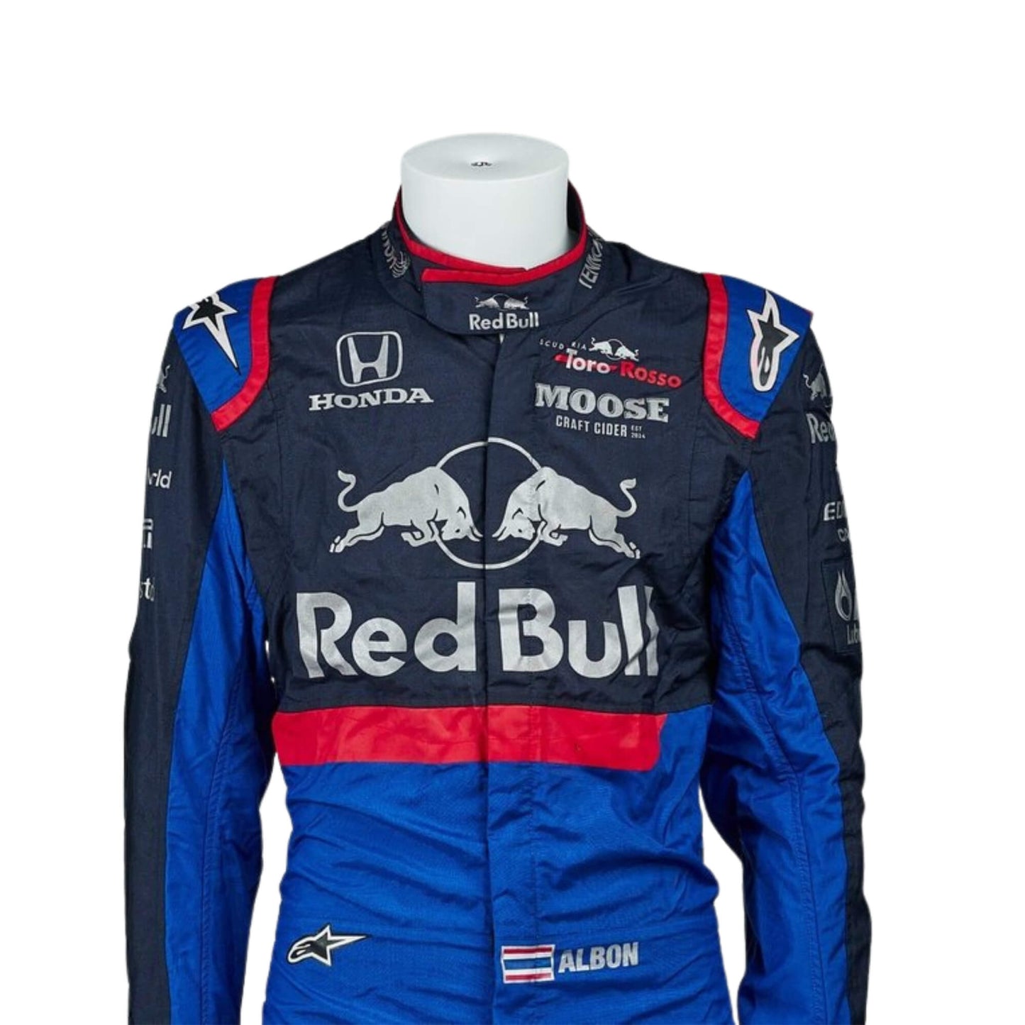 Pierre Gasly 2019 F1 suit – front close view with a bold and performance-focused design, trending among racing memorabilia collectors.