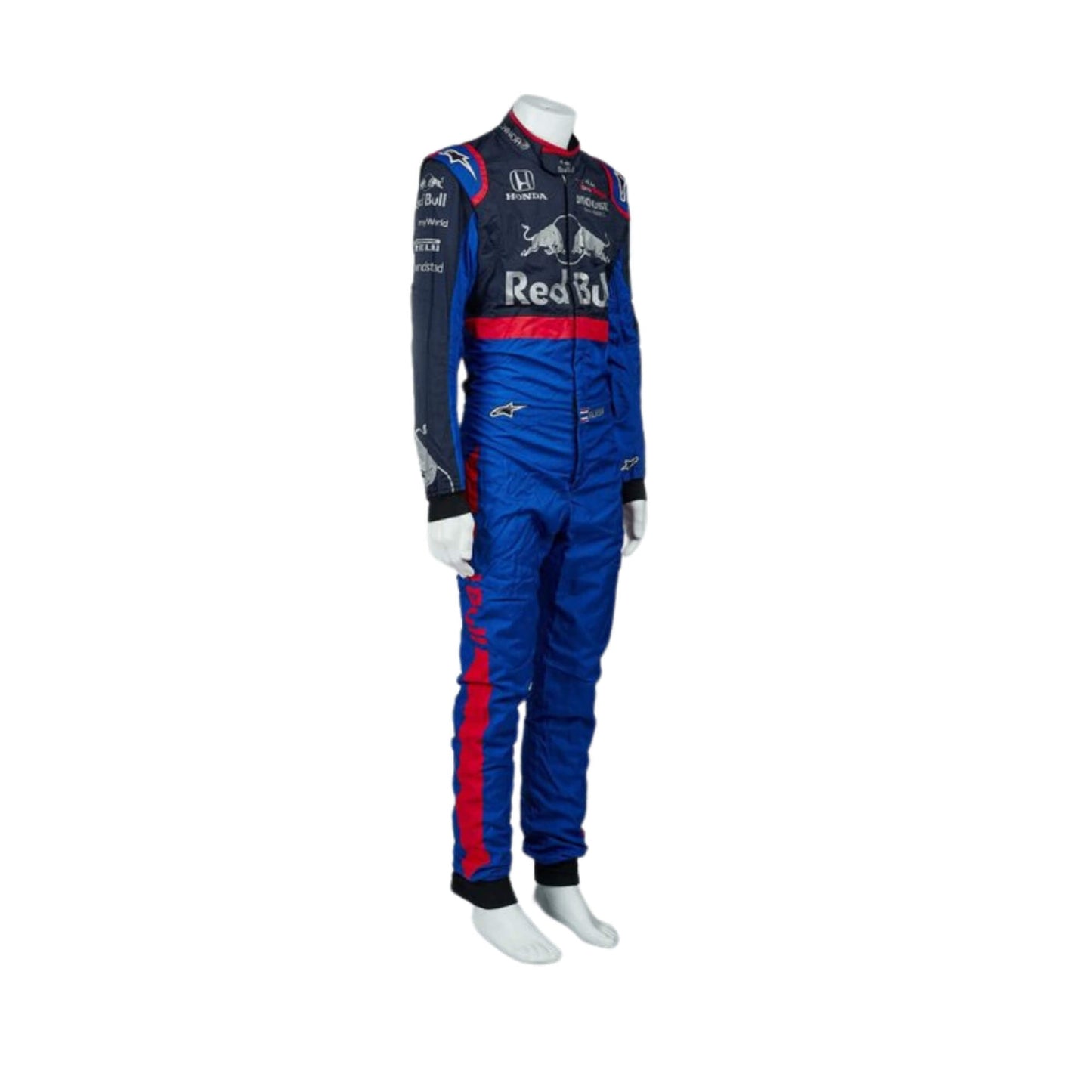 Pierre Gasly 2019 F1 suit – front side view with a bold and performance-focused design