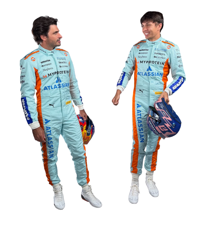2025 Alex Albon and Carlos Sainz Jr. Brazillian Grand Prix F1 Racing Suit- Speedxgear