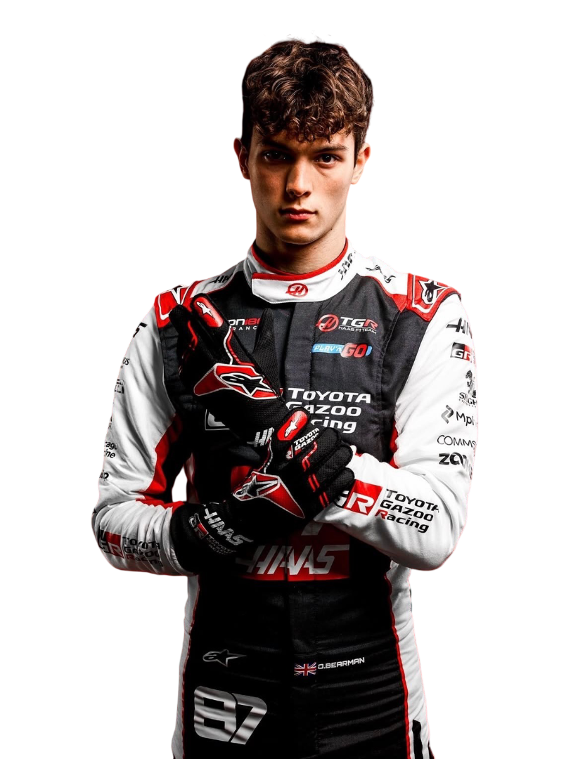 close View of 2026 Oliver Bearman F1 Racing Suit from Speedxgear