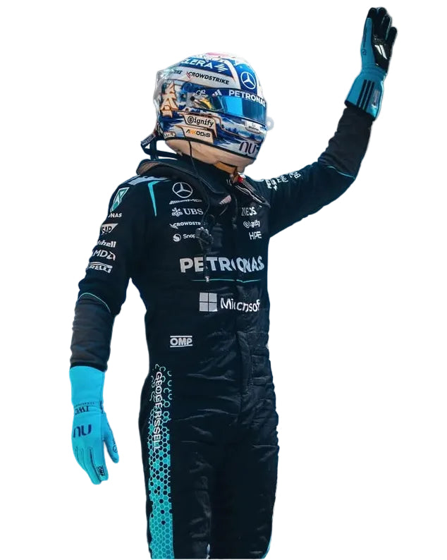 2026 George Russell Mercedes F1 Racing Gloves - Speedxgear