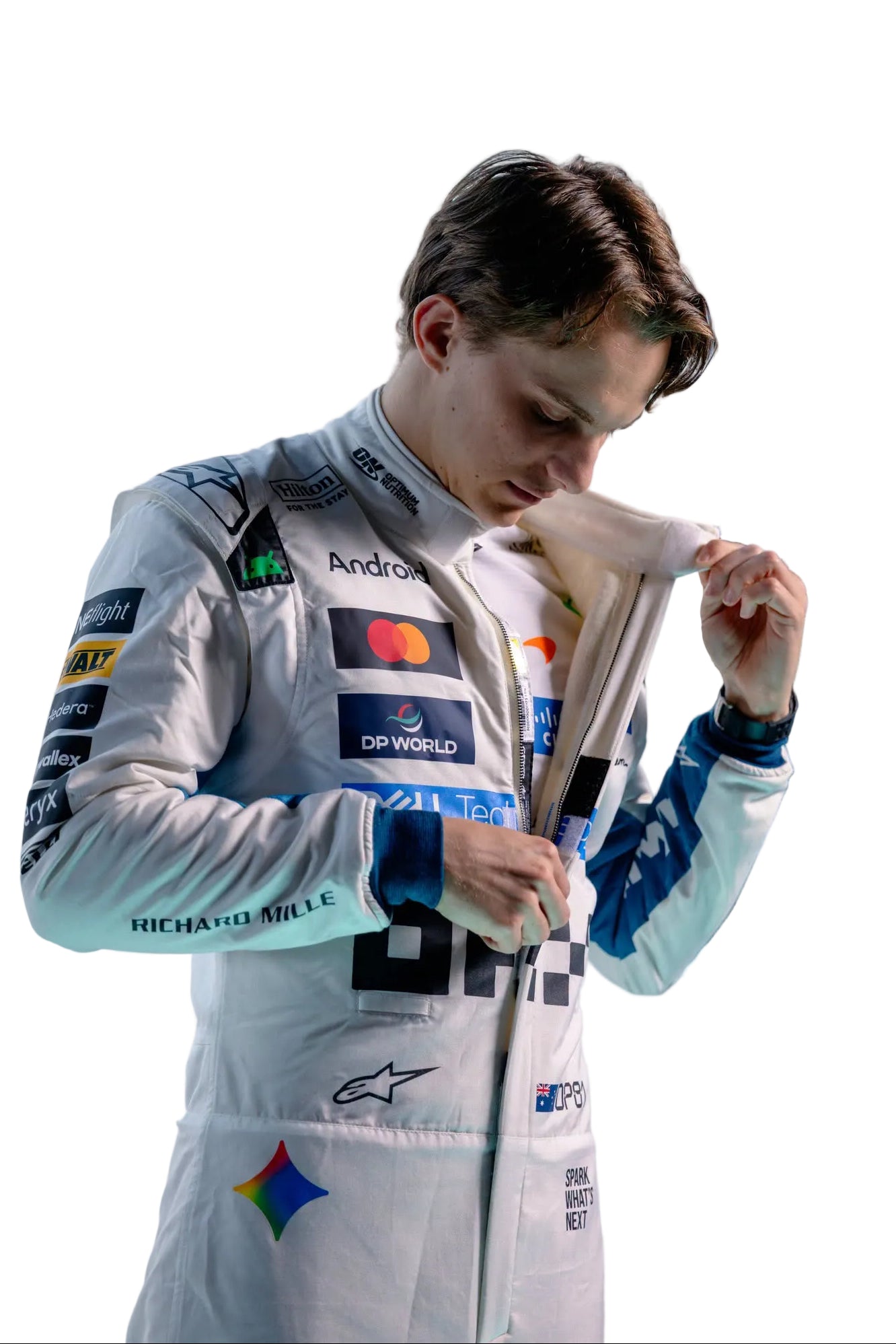 2026 Lando Norris & Oscar Piastri Special White Heritage British GP F1 Racing Suit - Speedxgear
