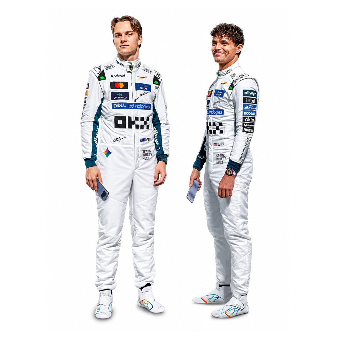 2026 Lando Norris & Oscar Piastri Special White Heritage British GP F1 Racing Suit - Speedxgear