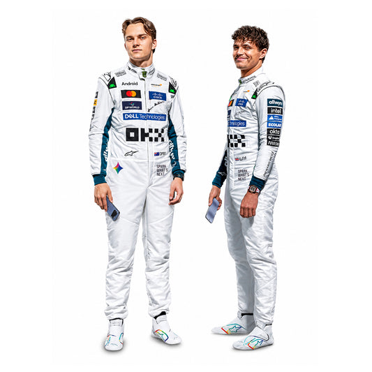 2026 Lando Norris & Oscar Piastri Special White Heritage British GP F1 Racing Suit - Speedxgear
