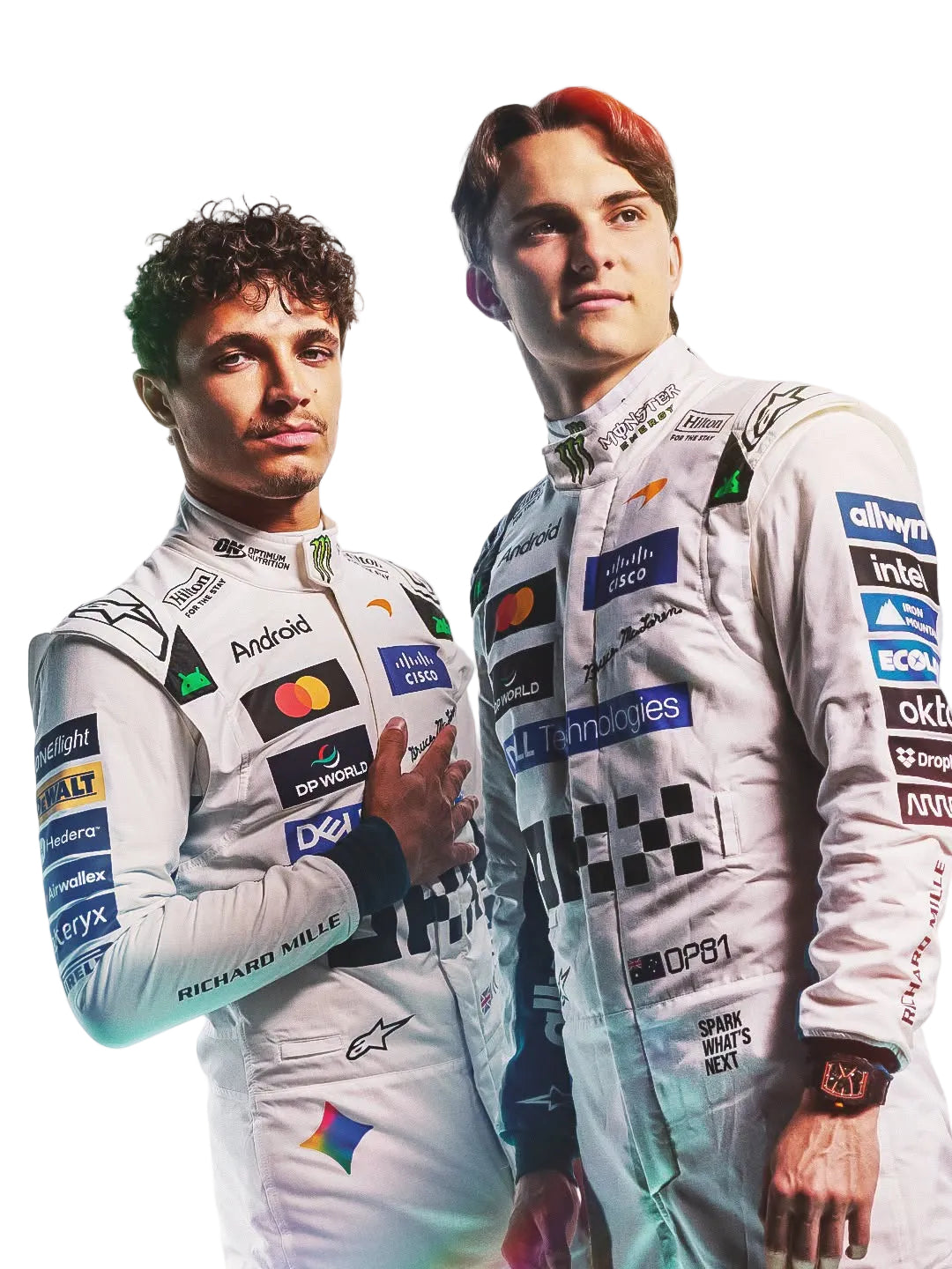 2026 Lando Norris & Oscar Piastri Special White Heritage British GP F1 Racing Suit - Speedxgear