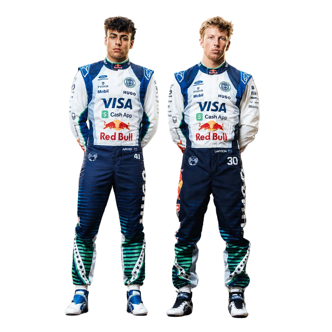 2026 Liam Lawson & Arvid Lindblad Barcelona GP F1 Racing suit - Speedxgear