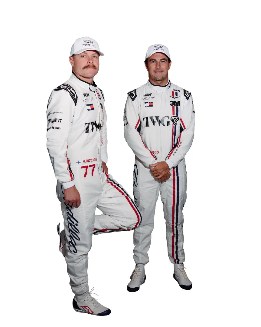 2026 Sergio Perez & Valtteri Bottas Silverstone British GP Cadillac F1 Racing Suit - Speedxgear