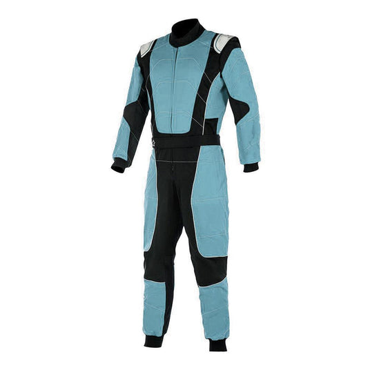 Black / Light Blue Race Suit For Go Kart SpeedX Gear