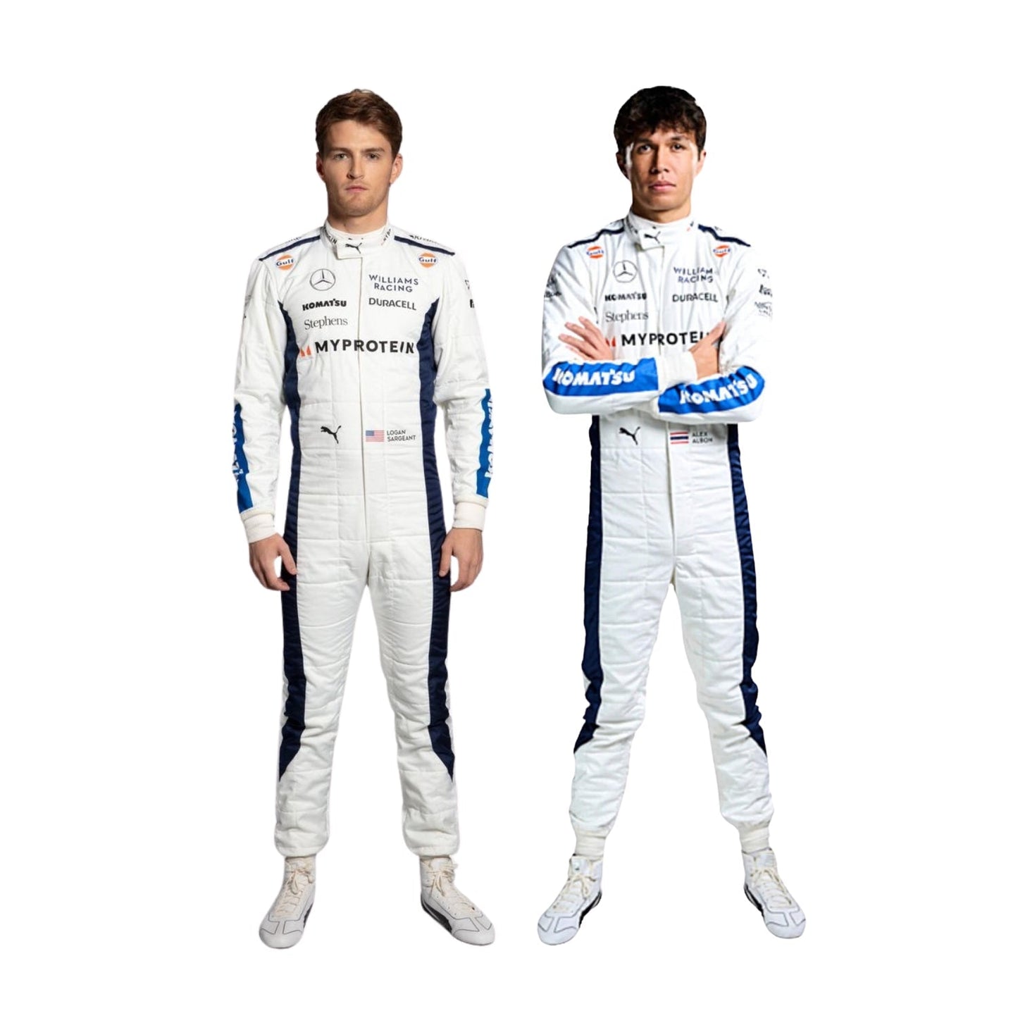 2024 F1 Racing Costume Worn by Alexander Albon & Logan Sargeant – 2024 Gulf Edition SpeedX Gear